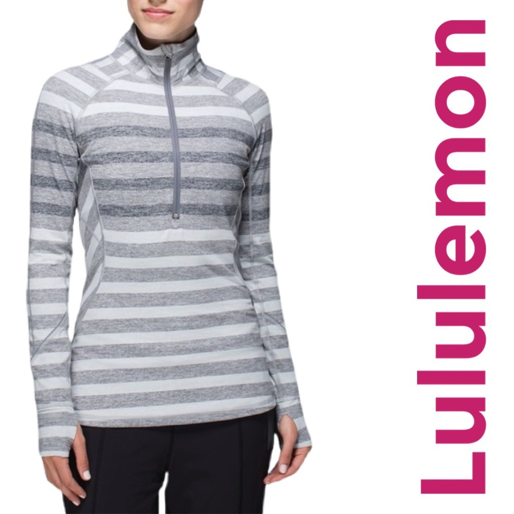 Heathered Gray striped 'Race your Pace' Lululemon